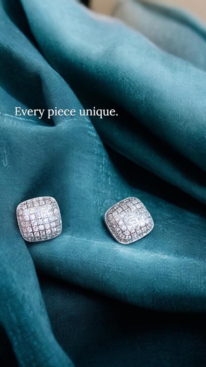 Silver Geometric Studs