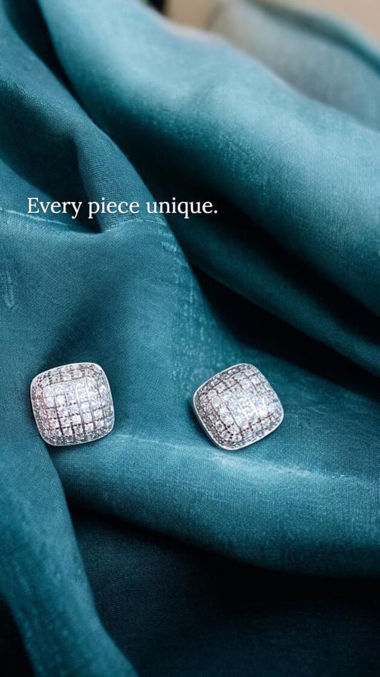 Silver Geometric Studs