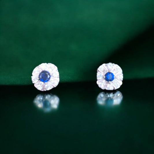 Silver Blue Stone Studs