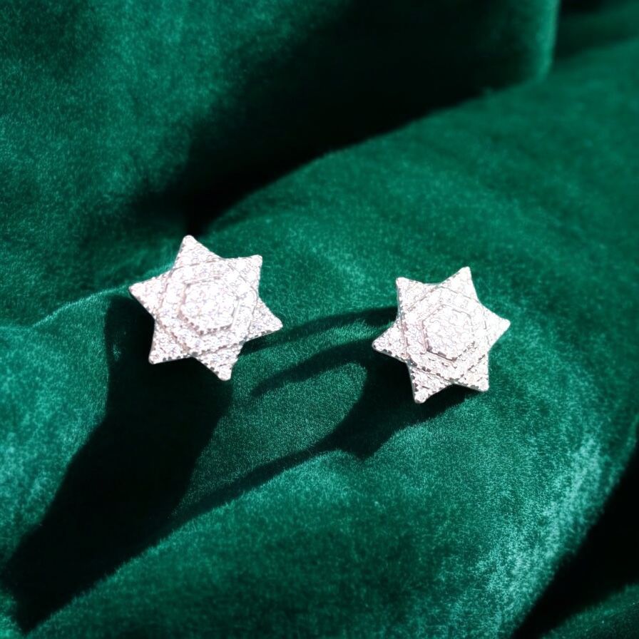 Star-Shaped Silver Earrings