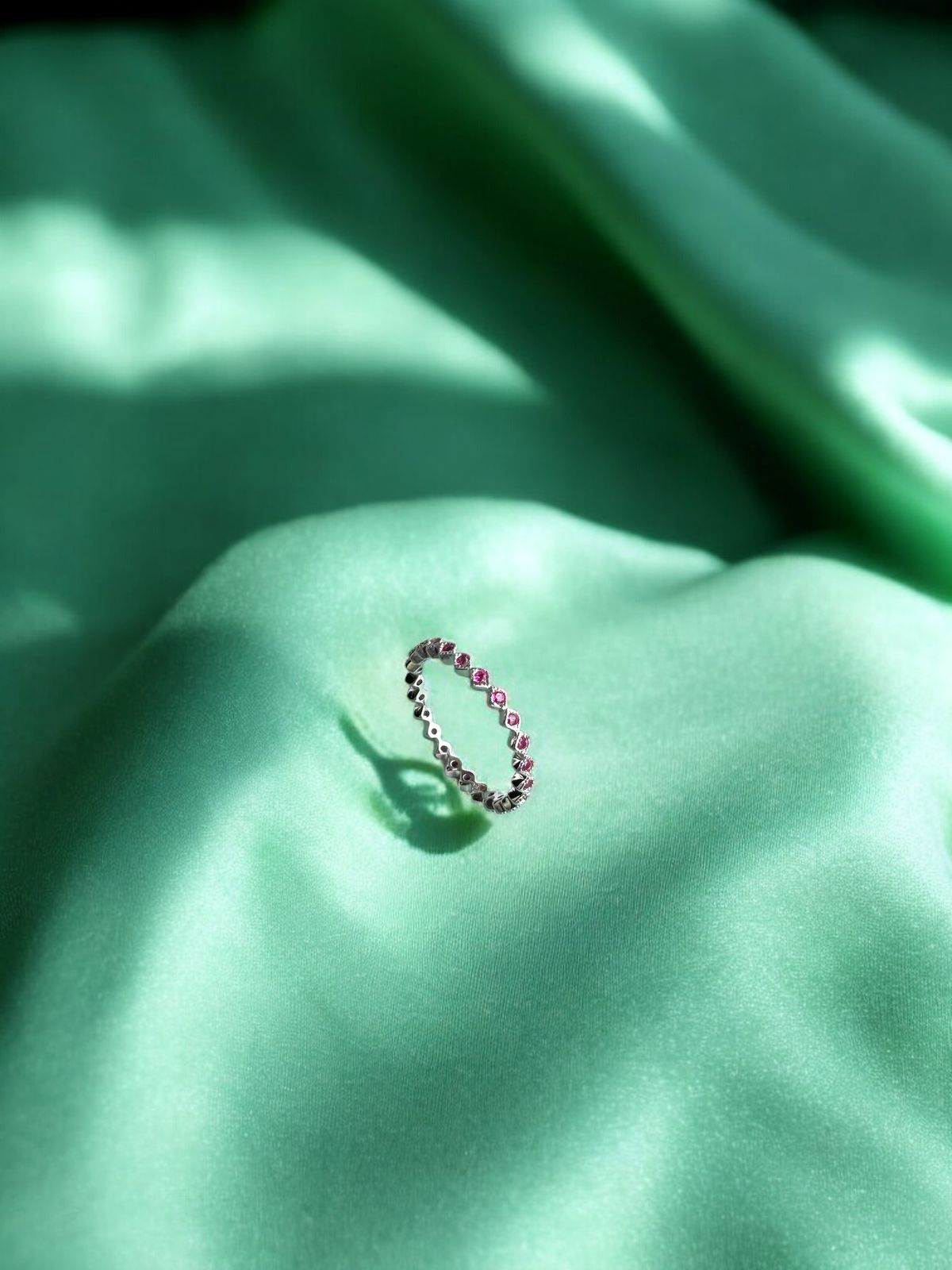 Pink Zirconia Ring-92.5 Sterling silver